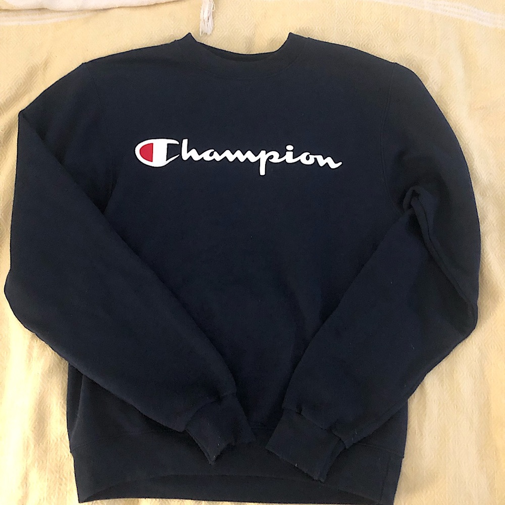 Original Navy Blue Champion Crew Neck hoodie XS